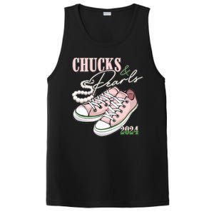 Chucks And Pearls Kamala Harris 2024 Aka Sorority Pink And Green PosiCharge Competitor Tank