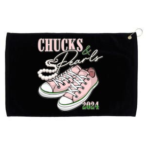 Chucks And Pearls Kamala Harris 2024 Aka Sorority Pink And Green Grommeted Golf Towel