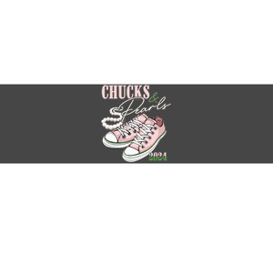 Chucks And Pearls Kamala Harris 2024 Aka Sorority Pink And Green Bumper Sticker