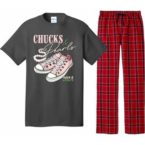 Chucks And Pearls Kamala Harris 2024 Aka Sorority Pink And Green Pajama Set