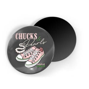 Chucks And Pearls Kamala Harris 2024 Aka Sorority Pink And Green Magnet