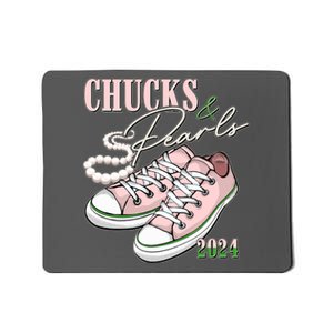 Chucks And Pearls Kamala Harris 2024 Aka Sorority Pink And Green Mousepad