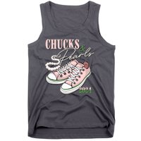 Chucks And Pearls Kamala Harris 2024 Aka Sorority Pink And Green Tank Top