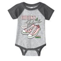 Chucks And Pearls Kamala Harris 2024 Aka Sorority Pink And Green Infant Baby Jersey Bodysuit