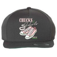 Chucks And Pearls Kamala Harris 2024 Aka Sorority Pink And Green Wool Snapback Cap