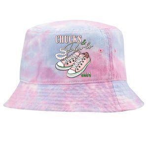 Chucks And Pearls Kamala Harris 2024 Aka Sorority Pink And Green Tie-Dyed Bucket Hat