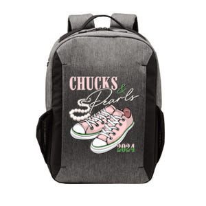 Chucks And Pearls Kamala Harris 2024 Aka Sorority Pink And Green Vector Backpack