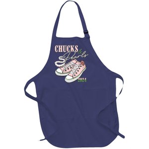 Chucks And Pearls Kamala Harris 2024 Aka Sorority Pink And Green Full-Length Apron With Pockets