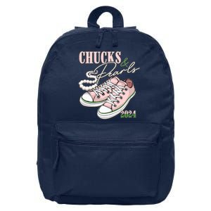 Chucks And Pearls Kamala Harris 2024 Aka Sorority Pink And Green 16 in Basic Backpack