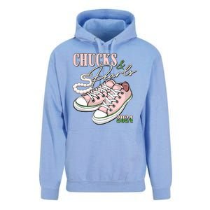 Chucks And Pearls Kamala Harris 2024 Aka Sorority Pink And Green Unisex Surf Hoodie