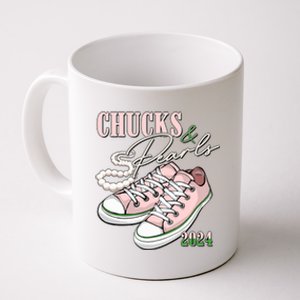 Chucks And Pearls Kamala Harris 2024 Aka Sorority Pink And Green Coffee Mug