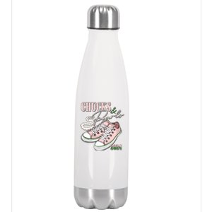 Chucks And Pearls Kamala Harris 2024 Aka Sorority Pink And Green Stainless Steel Insulated Water Bottle