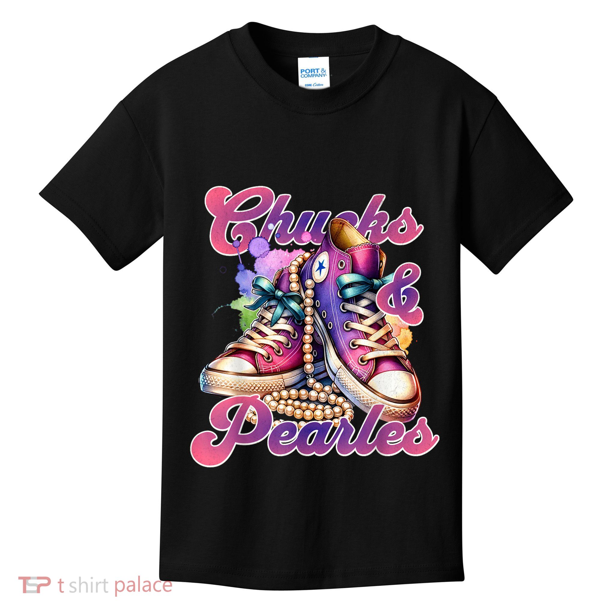 Chucks And Pearls IM With Her Kamala Kids T-Shirt
