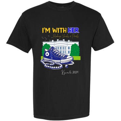 Chucks And Pearls IM With Her Kamala 2024 Garment-Dyed Heavyweight T-Shirt