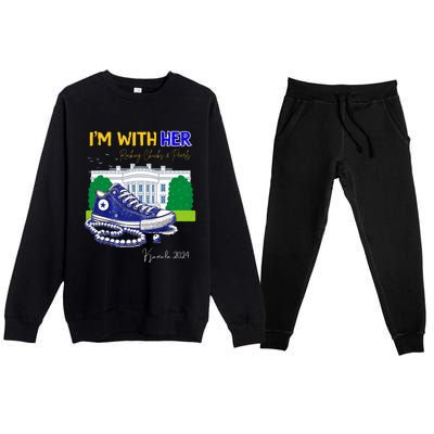 Chucks And Pearls IM With Her Kamala 2024 Premium Crewneck Sweatsuit Set