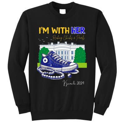 Chucks And Pearls IM With Her Kamala 2024 Tall Sweatshirt