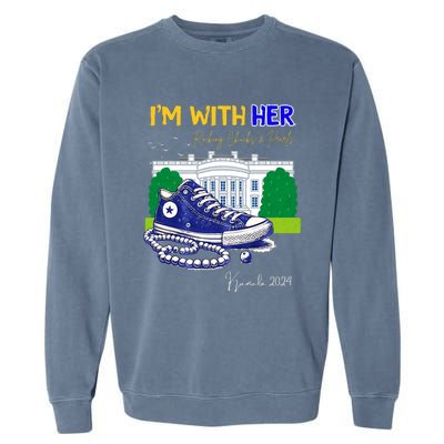 Chucks And Pearls IM With Her Kamala 2024 Garment-Dyed Sweatshirt