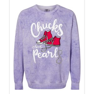 Chucks And Pearls IM With Her Kamala Harris Supporters Colorblast Crewneck Sweatshirt