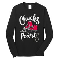 Chucks And Pearls IM With Her Kamala Harris Supporters Long Sleeve Shirt