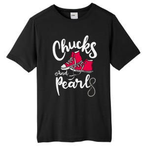 Chucks And Pearls IM With Her Kamala Harris Supporters Tall Fusion ChromaSoft Performance T-Shirt