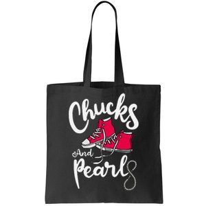 Chucks And Pearls IM With Her Kamala Harris Supporters Tote Bag