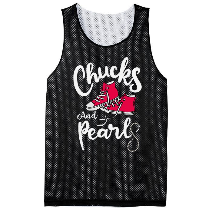 Chucks And Pearls IM With Her Kamala Harris Supporters Mesh Reversible Basketball Jersey Tank