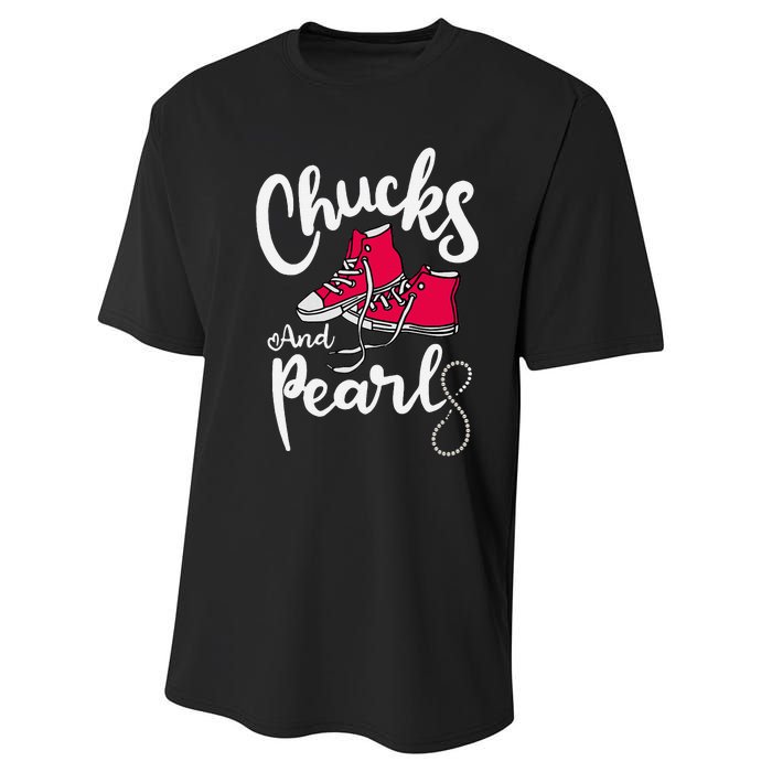 Chucks And Pearls IM With Her Kamala Harris Supporters Performance Sprint T-Shirt