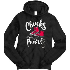 Chucks And Pearls IM With Her Kamala Harris Supporters Tie Dye Hoodie