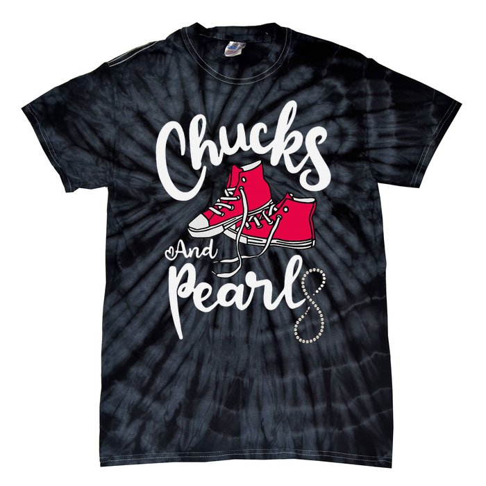 Chucks And Pearls IM With Her Kamala Harris Supporters Tie-Dye T-Shirt