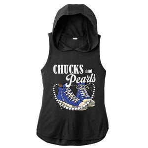 Chucks And Pearls IM With Her Kamala 2024 Ladies PosiCharge Tri-Blend Wicking Draft Hoodie Tank