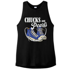 Chucks And Pearls IM With Her Kamala 2024 Ladies PosiCharge Tri-Blend Wicking Tank