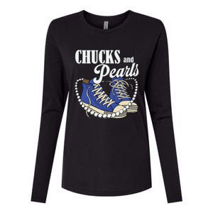 Chucks And Pearls IM With Her Kamala 2024 Womens Cotton Relaxed Long Sleeve T-Shirt