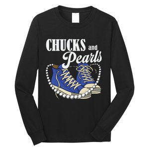 Chucks And Pearls IM With Her Kamala 2024 Long Sleeve Shirt