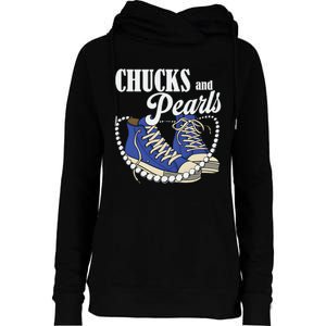 Chucks And Pearls IM With Her Kamala 2024 Womens Funnel Neck Pullover Hood