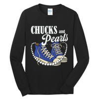 Chucks And Pearls IM With Her Kamala 2024 Tall Long Sleeve T-Shirt