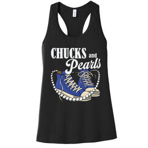 Chucks And Pearls IM With Her Kamala 2024 Women's Racerback Tank