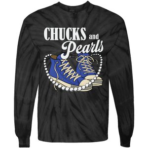 Chucks And Pearls IM With Her Kamala 2024 Tie-Dye Long Sleeve Shirt