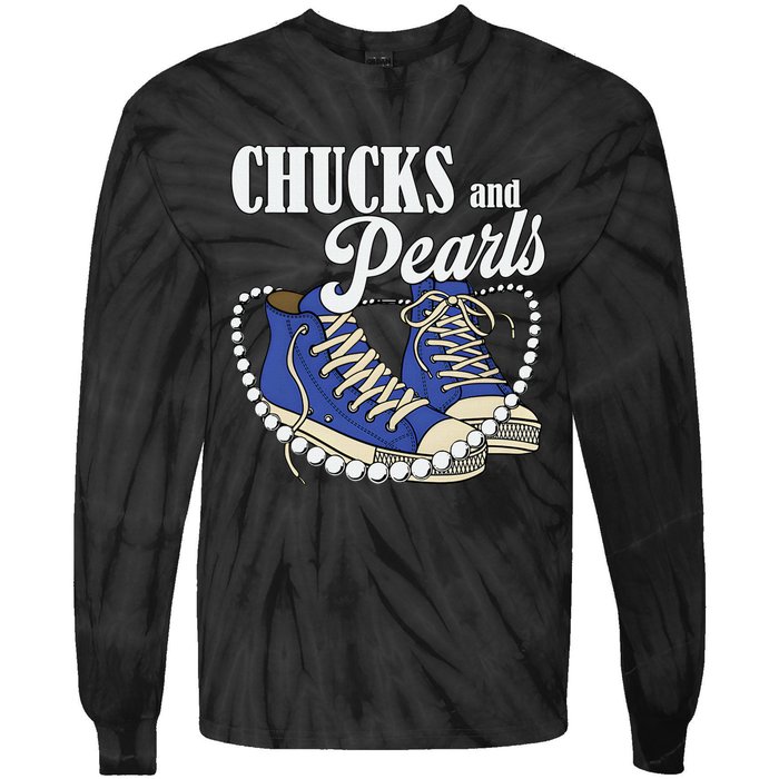 Chucks And Pearls IM With Her Kamala 2024 Tie-Dye Long Sleeve Shirt