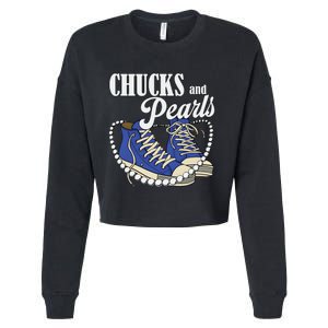 Chucks And Pearls IM With Her Kamala 2024 Cropped Pullover Crew