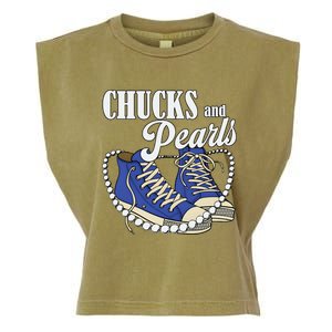 Chucks And Pearls IM With Her Kamala 2024 Garment-Dyed Women's Muscle Tee