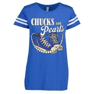 Chucks And Pearls IM With Her Kamala 2024 Enza Ladies Jersey Football T-Shirt