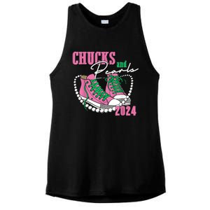 Chucks And Pearls IM With Her Kamala 2024 Ladies PosiCharge Tri-Blend Wicking Tank