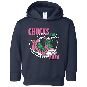 Chucks And Pearls IM With Her Kamala 2024 Toddler Hoodie