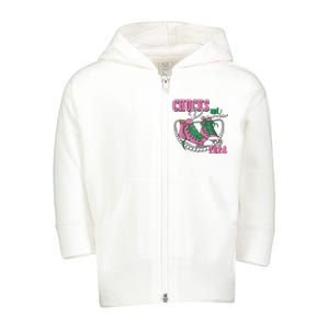 Chucks And Pearls IM With Her Kamala 2024 Toddler Zip Fleece Hoodie