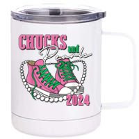 Chucks And Pearls IM With Her Kamala 2024 12 oz Stainless Steel Tumbler Cup