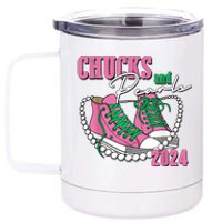 Chucks And Pearls IM With Her Kamala 2024 12 oz Stainless Steel Tumbler Cup