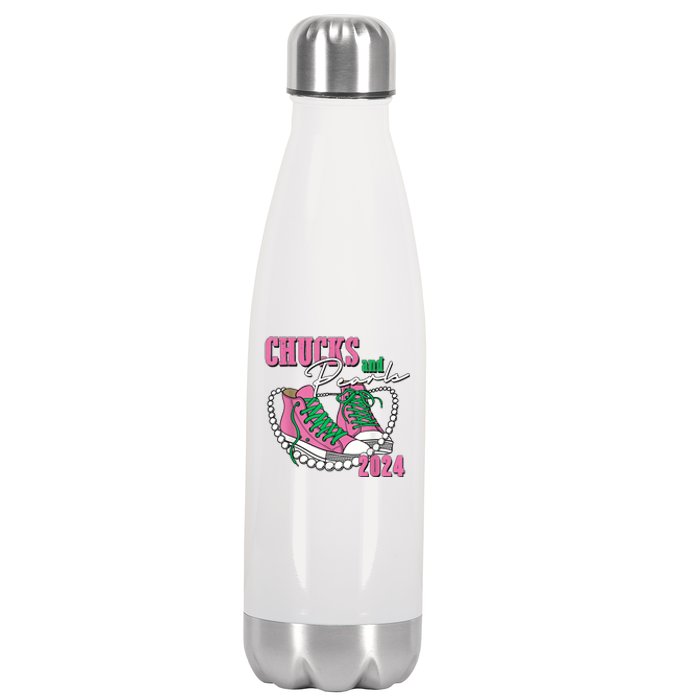 Chucks And Pearls IM With Her Kamala 2024 Stainless Steel Insulated Water Bottle