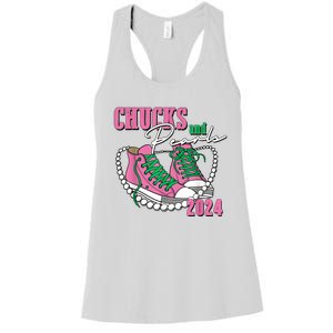 Chucks And Pearls IM With Her Kamala 2024 Women's Racerback Tank