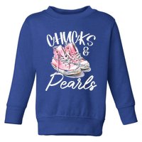 Chucks And Pearls Kamala Harris 2024 Toddler Sweatshirt