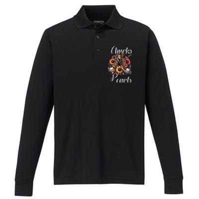 Chucks And Pearls S Performance Long Sleeve Polo